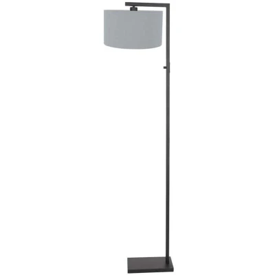 Afbeelding van Steinhauer Vloerlamp Stang zwart met kap lichtblauw 3947ZW