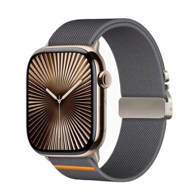Afbeelding van By Qubix Nylon bandje met Parachute sluiting Donkergrijs Geschikt voor Apple watch 38mm 40mm 41mm 42mm Compatible