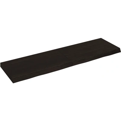 Afbeelding van vidaXL Wastafelblad 140x40x(2 6) cm behandeld massief hout donkerbruin