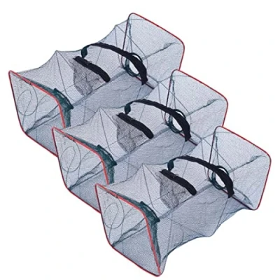 Afbeelding van Visvallen 3 STKS Opvouwbare Nylon Minnow Trap met 2 Gaten Draagbare Rivierkreeften Outdoor Visnet voor rivierkreeft Krab Kreeft Garnalen Shrimpminnow val vis vallen vissen