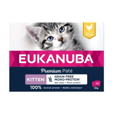 Afbeelding van Eukanuba Kippen Pate Graanvrij Kitten Multi Pack 12 x 85 gr
