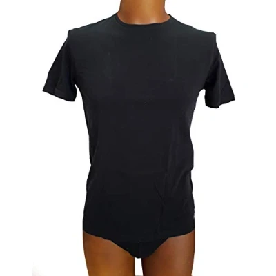 Afbeelding van FILA Round Neck T Shirt Zwart katoen Medium Heren