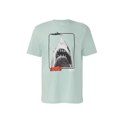 Afbeelding van s.Oliver MIT JAWS Tshirt print, Heren, Maat: XL, Ozeangrün