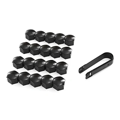 Afbeelding van Skoda 000071215P01C Afdekdoppen (20 stuks) wielschroefdoppen, zwart mat, voor wielbouten standaard