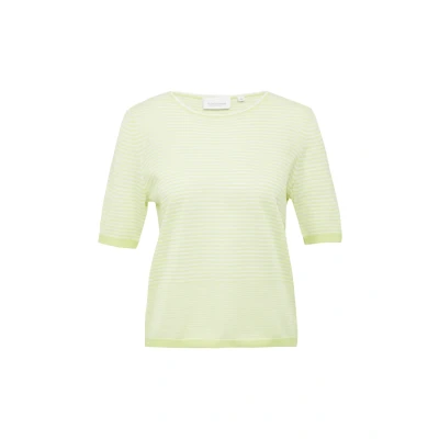 Afbeelding van comma casual identity Semitransparenter Tshirt print, Dames, Maat: 36, Limettengrün