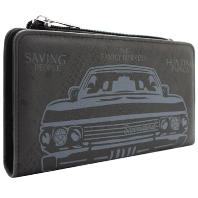 Afbeelding van Super Natural The Family Business Saving People Portemonnee/Beurs Clutch Muntenvak &amp; Kaarthouder, Zwart