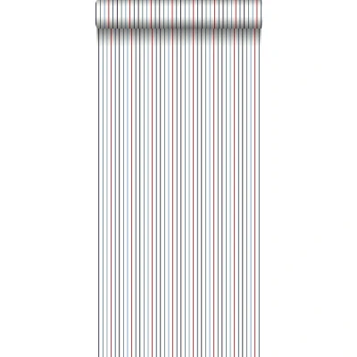 Afbeelding van Leen Bakker ESTAhome Behang Strepen Blauw En Rood 53cm X 10,05 M Vlies