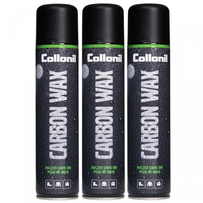 Afbeelding van Voordeel verpakking Waterdichte en vuilafstotende spray merk Collonil Carbon Wax 3 bussen van 300 ml aanbieding