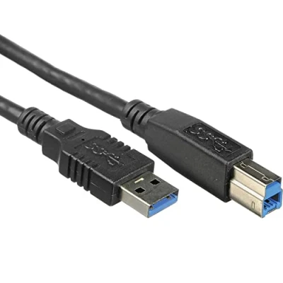 Afbeelding van PremiumCord USB 3.0 A B verbindingskabel 0,5 m, datakabel SuperSpeed tot 5 Gbit/s, oplaadkabel, type stekker naar stekker, 9 pin, kleur zwart, lengte m