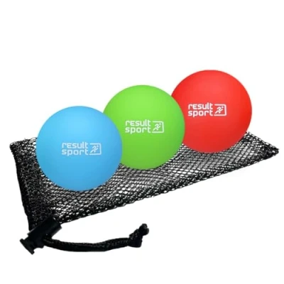 Afbeelding van ResultSport Lacrosse massagebal voor rug, triggerpointmassage, plantaire fasciitis herstel, stressreflexologie, myofasische bal en fysiobal (kies 1 tot 3 stuks) (blauw/groen/rood)