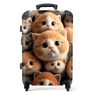 Afbeelding van NoBoringSuitcases.com® Kinderkoffer trolley kittens Kindertrolley 20 kg bagage