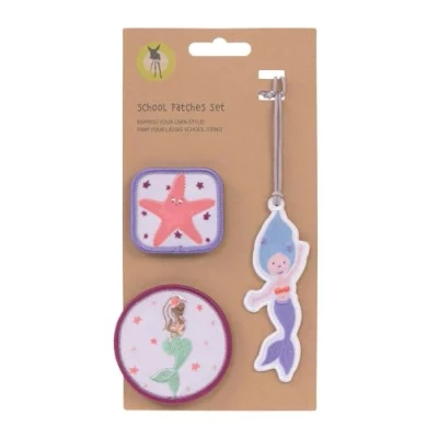 Afbeelding van LÄSSIG set met patches voor school/schoolpatches, Zeemeermin, Mittel, Hanger en patch