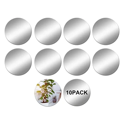 Afbeelding van DRERIO 10 stuks zelfklevende acryltegels, 15 x cm 1 mm, grote ronde spiegel, ambachtelijke spiegeltegels, plastic slaapkamer, spiegelstickers, spiegel voor knutselen, decoratie,