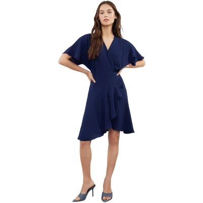 Afbeelding van Trendyol Roze Mini Geweven Jurk Met Dubbele Rij Knopen En Volants Twoss24El00342