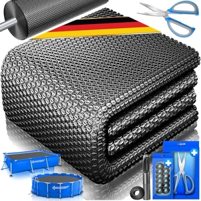 Afbeelding van KESSER® Zwembad afdekzeil Solar verwarmend op maat te knippen geschikt voor Rechthoekige en ronde Zwembaden Solarzeil inclusief met schaar, perforatietang &amp; 12 oogjes bevestiging