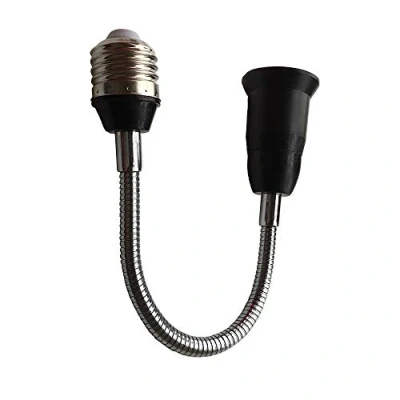 Afbeelding van DZYDZR E27/E26 verlenging LED lampvoet flexibele zwanenhals E27 naar extender basis adapter 39 cm zwart