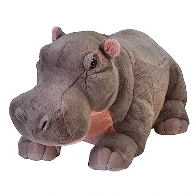 Afbeelding van Wild Republic 17340 19320 Jumbo pluche nijlpaard Hippo, groot knuffeldier, dier, Cuddlekins, 76 cm
