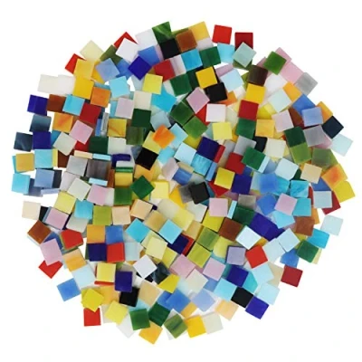 Afbeelding van Belle Vous Mix Kleuren Glas in Lood Mozaïektegels (700 Stuks / 500 g) 1 x cm Geassorteerde Vierkante Tegels voor Huisdecoratie, Fotolijsten, Bloempotten, Spiegels, Doe Het Zelf Kunst &amp; Ambachten