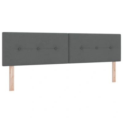 Afbeelding van vidaXL Hoofdbord Set van 2 Donkergrijs Hout en stof 180 cm lang