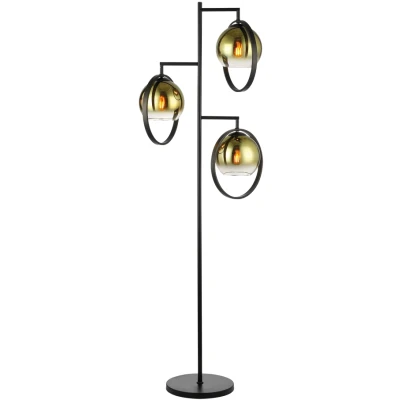 Afbeelding van Moderne Design Vloerlamp 3 Lichts Goud Aureol