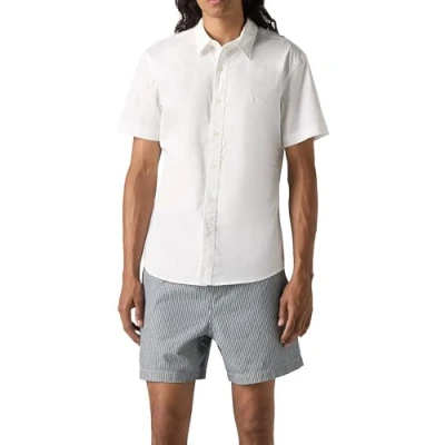 Afbeelding van Levi&#039;s Battery SLIM Overhemd, Heren, Maat: Small, Bright white stretch poplin