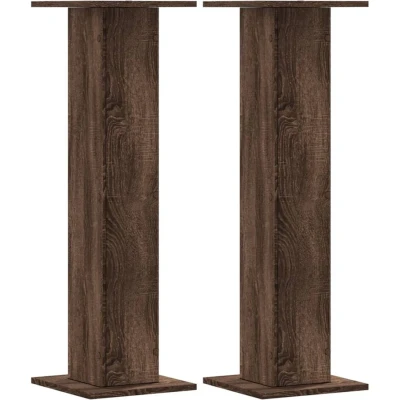 Afbeelding van vidaXL Speakerstandaards 2 st 30x30x95 cm bewerkt hout bruin eiken