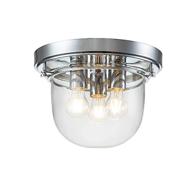 Afbeelding van Quoizel LED Plafond Badkamerlamp Whistling 3X E27 Max 40W IP44 Dimbaar Polished Chrome