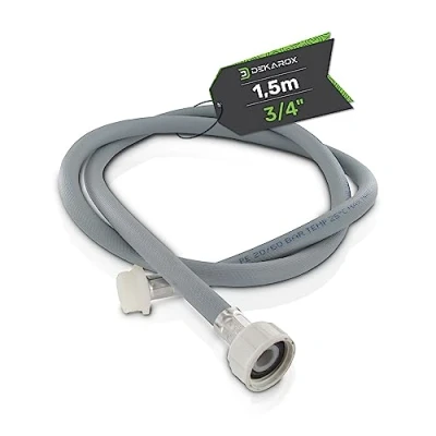 Afbeelding van DEKAROX Toevoerslang verlenging 1,5 m recht 3/4 inch koud water 25 C 90 bar plaatsdruk voor wasmachine vaatwasser