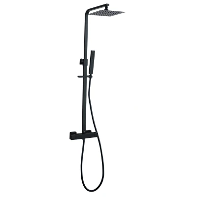 Afbeelding van Xellanz Twenty eco thermostatische regendoucheset opbouw mat zwart