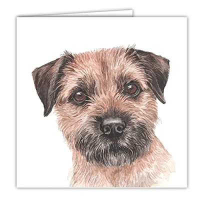 Afbeelding van Waggy Dogz Open Wenskaart Border Terrier Dog Card door Christine Varley…