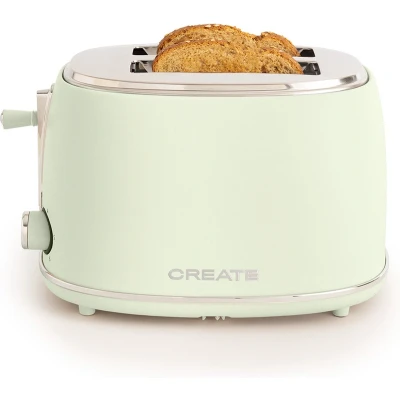 Afbeelding van CREATE Broodrooster Toaster 6 niveaus 2 Extra Brede Sleuven 850W Pastelgroen Toast Retro Stylance S