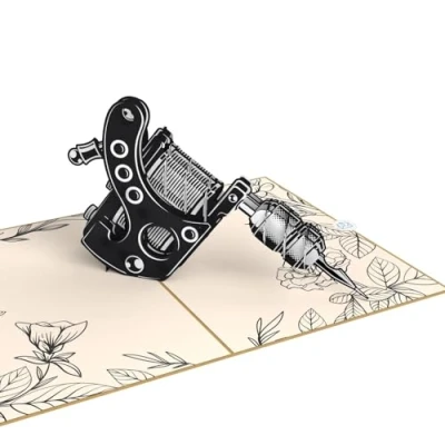 Afbeelding van MOKIO® Pop Up Kaart Tatoeage 3D wenskaart voor een verjaardag, Verjaardagskaart