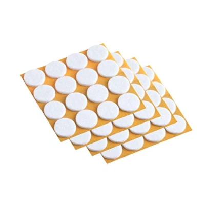 Afbeelding van Metafranc Viltglijders zelfklevend effectieve bescherming van uw meubels en stoelen / meubelglijders set voor gevoelige vloeren stoelglijders vloerglijders Ø 17 mm (100 Stuk) wit