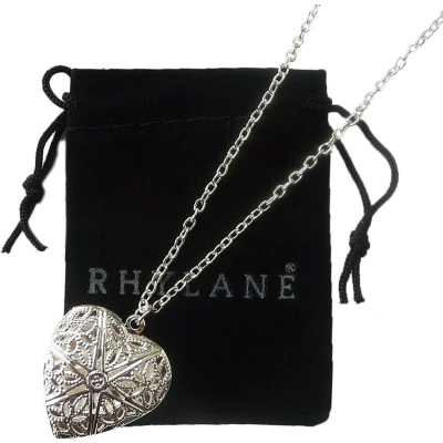 Afbeelding van Ketting 48 cm + 4 verstelbaar met hart medaillon hanger zilverkleurig Rhylane