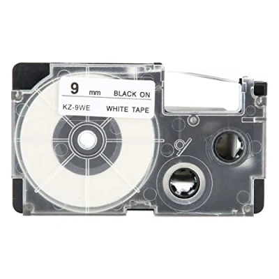 Afbeelding van Label Tape Cartridge, 9mm Cartridge Fit voor Casio Maker Printer KL 60/120/170/780/820 CW L300, Machine Lint(Zwart op Wit)