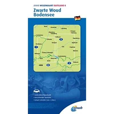 Afbeelding van ANWB wegenkaart ANWB*Wegenkaart Duitsland 8. Zwarte Woud/Bodensee