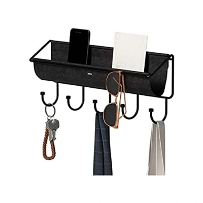 Afbeelding van Umbra Hammock Wandrek met haken, stof, zwart, 41,5 x 18 8,5 cm