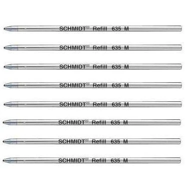 Afbeelding van 8 x Schmidt 635M Mini Balpen Refill Blauw (Compatibel met Lamy M21 en Cross 8518 4)