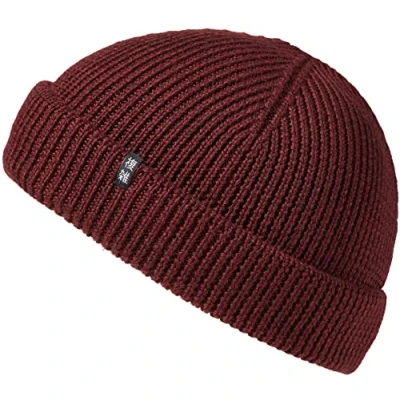 Afbeelding van Enter the Complex® Fisherman Beanie, 100% merinowol, trawler muts, troyer, ribgebreid, dames en heren, kastanjebruin, One size
