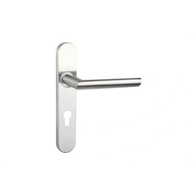Afbeelding van Lavuzo deurkruk Ragusa RVS met afgerond schild PC72 Per set