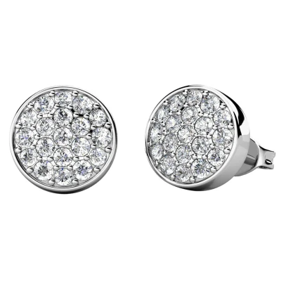 Afbeelding van Yolora Dames Oorbellen met Kalpa Camaka Kristallen Zilverkleurig 18K Witgoud Verguld Vrouwen Oorknoppen Zilver Mooie Cadeauverpakking Moederdag Cadeautje