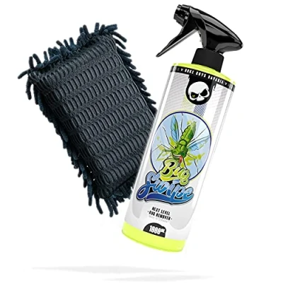 Afbeelding van detailmate Set: Nuke Guys Bug Swipe 1L + insectenspons zwart insectenverwijderaar voor auto/motorfiets insectenreiniger met zachte chenille lamellen