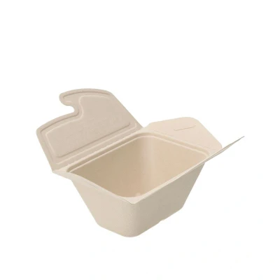 Afbeelding van Bio Futura Suikerriet menubox ongebleekt met deksel 750 ml 200 stuks De menuboxen zijn ideaal voor warme of koude takeaway gerechten