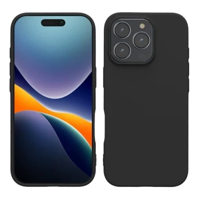 Afbeelding van kwmobile telefoonhoesje geschikt voor Apple iPhone 16 Pro Hoesje smartphone Back cover in mat zwart