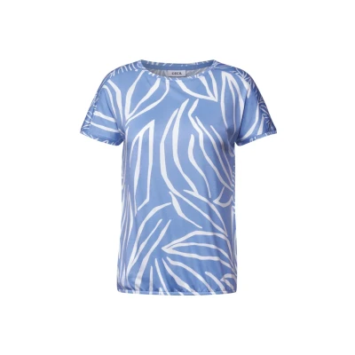 Afbeelding van Cecil Tshirt print, Dames, Maat: Medium, Blau