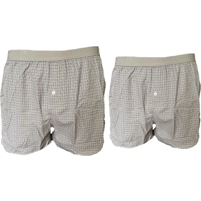 Afbeelding van Embrator 2 pack mannen Boxershort geweven katoen grijs/wit 4XL