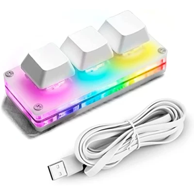 Afbeelding van Ecarke OSU Toetsenbord 3 Key Gaming Toetsenbord, USB Mini Mechanische PC Toetsenborden Programmering Macro met Software HID Standaard Toetsenbord.