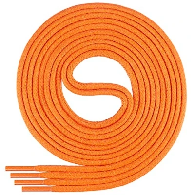 Afbeelding van Di Ficchiano SW 03 oranje 110 gewaxte ronde veters, vetersluiting, diameter 2 4 mm, voor zakelijke schoenen, kostuumschoenen en leren schoenen