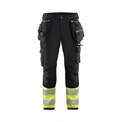 Afbeelding van Blaklader High Vis 4 weg stretch werkbroek 1993 1642 Zwart/High Geel D116
