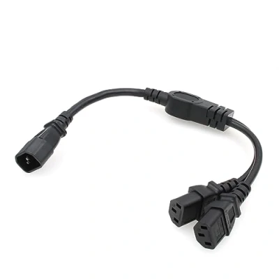 Afbeelding van Eonvic CEI 320 C14 Mannetje naar 2 x C13 Vrouwelijke Y Splitter Power Kabel 1ft /30cm